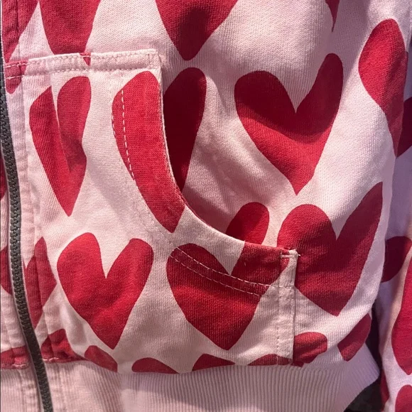 Hanna Andersson -Pink Heart Kids Zip up hoodie w Pockets! - Picture 4 of 9